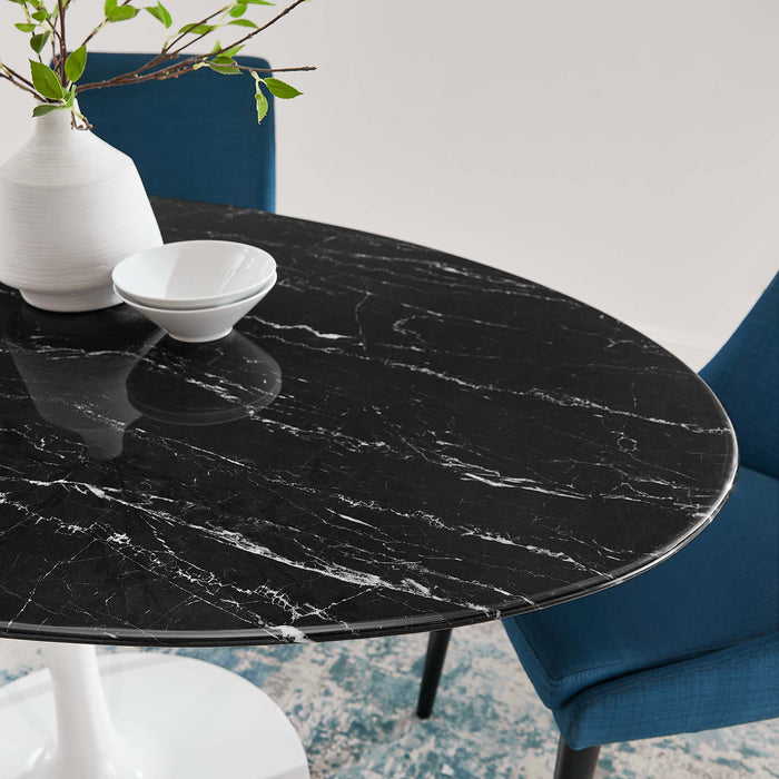 Lippa 60" Oval Artificial Marble Dining Table