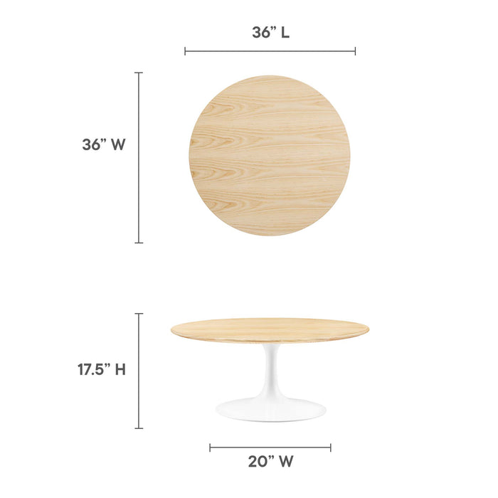 Lippa 36" Round Wood Grain Coffee Table