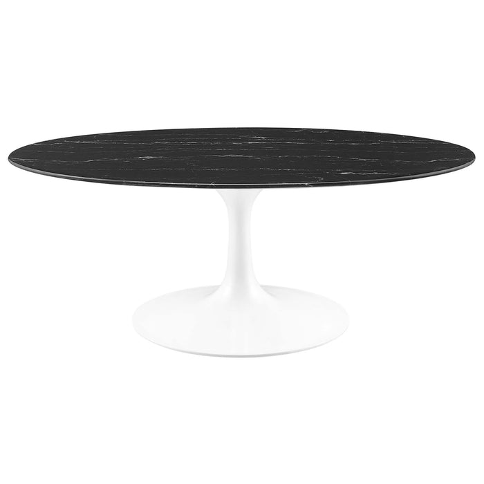 Lippa 42" Oval Artificial Marble Coffee Table