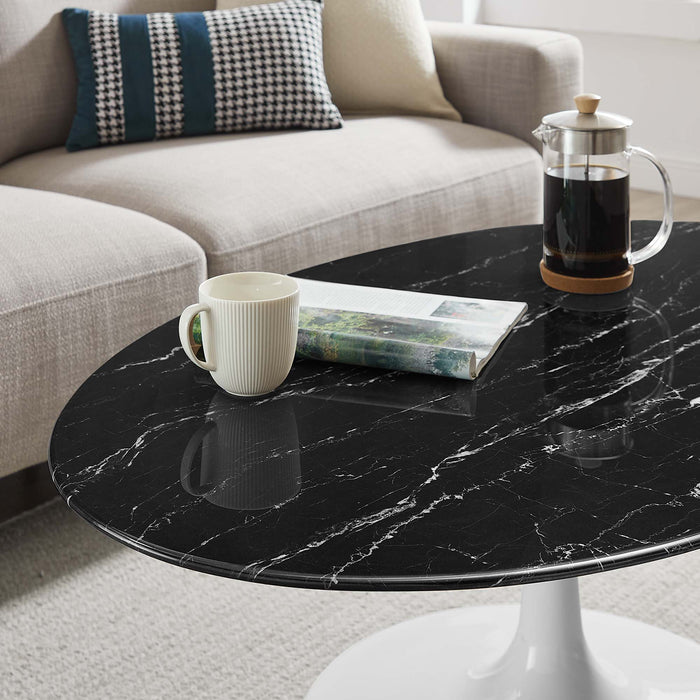 Lippa 42" Oval Artificial Marble Coffee Table