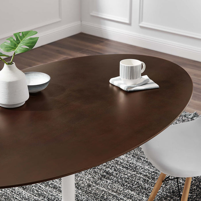 Lippa 60" Oval Cherry Walnut Wood Grain Dining Table