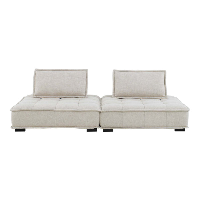 Saunter Tufted Fabric Fabric 2-Piece Loveseat