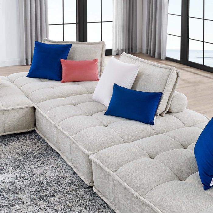 Saunter Tufted Fabric Fabric 4-Piece Sectional Sofa