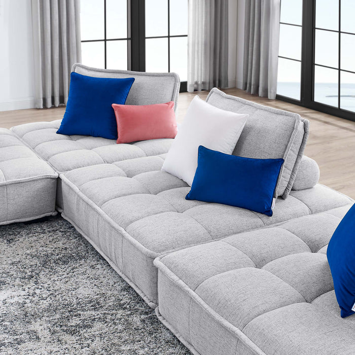 Saunter Tufted Fabric Fabric 4-Piece Sectional Sofa