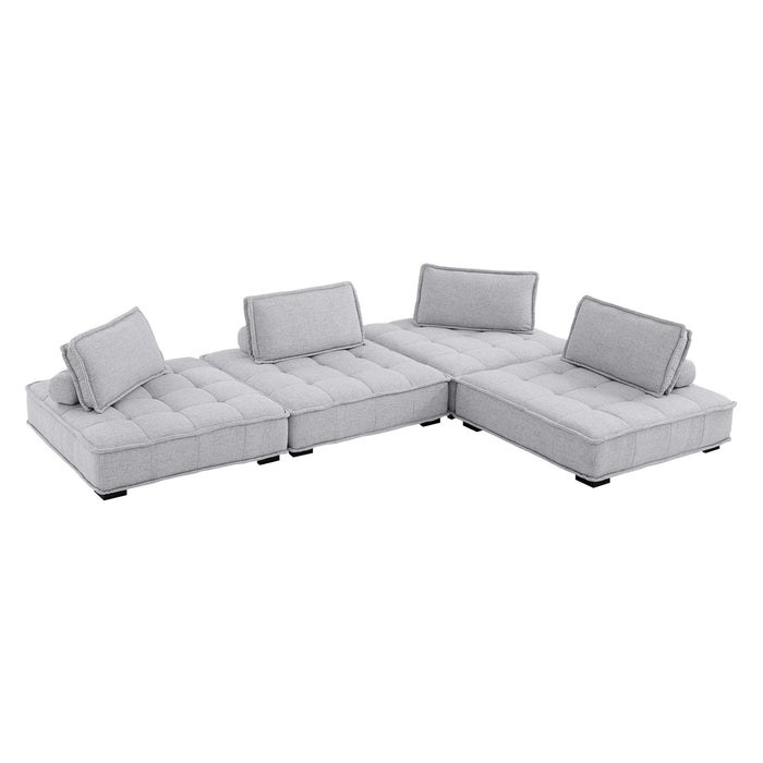 Saunter Tufted Fabric Fabric 4-Piece Sectional Sofa