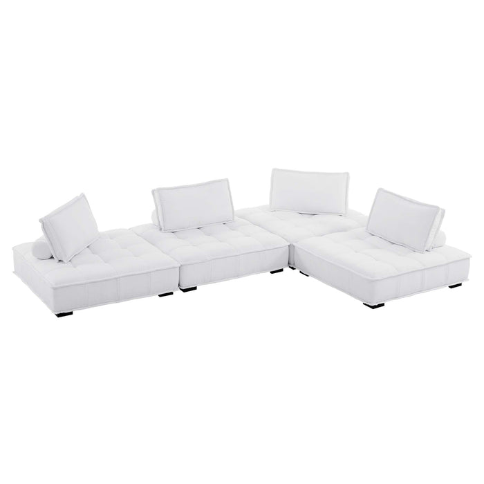 Saunter Tufted Fabric Fabric 4-Piece Sectional Sofa