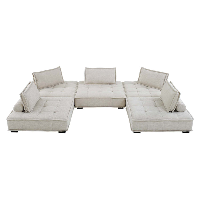 Saunter Tufted Fabric Fabric 5-Piece Sectional Sofa