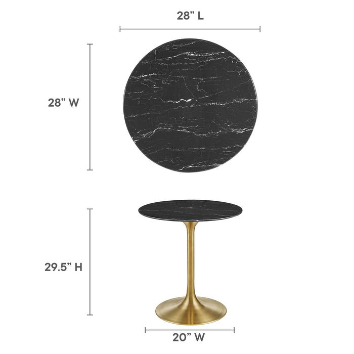 Lippa 28" Round Artificial Marble Dining Table