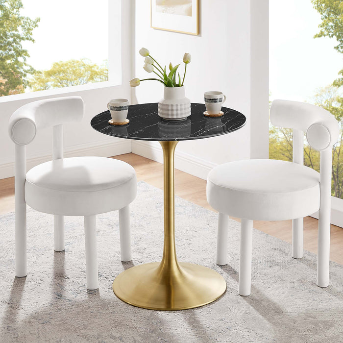 Lippa 28" Round Artificial Marble Dining Table