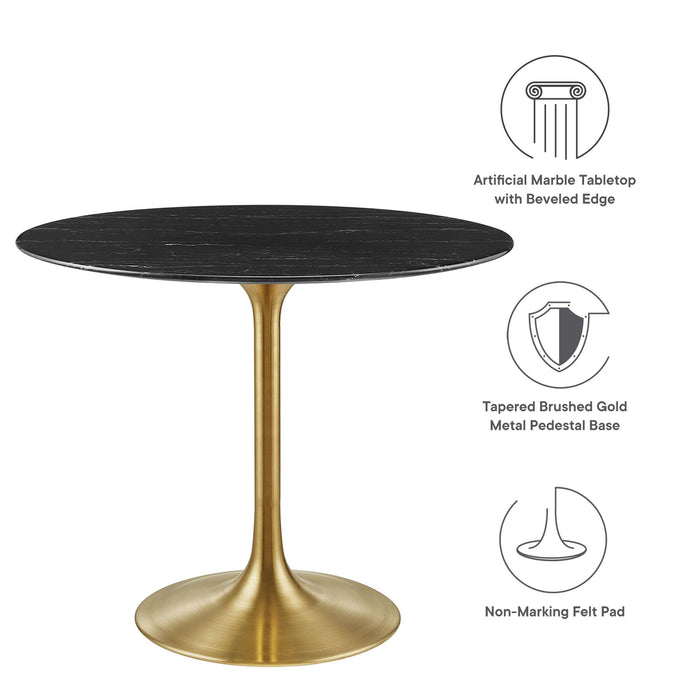 Lippa 36" Round Artificial Marble Dining Table