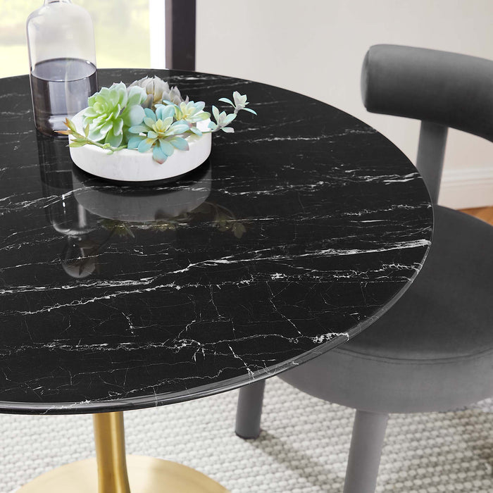 Lippa 36" Round Artificial Marble Dining Table