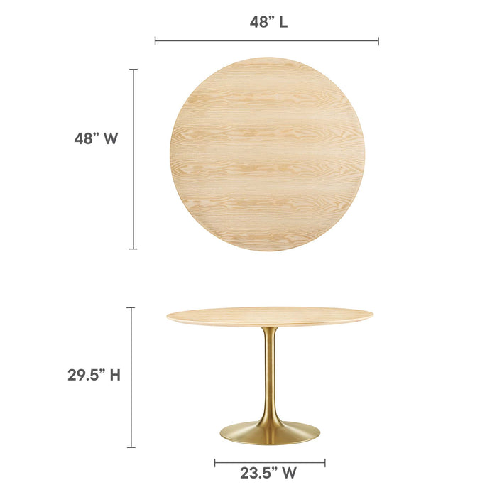 Lippa 48" Round Wood Grain Dining Table