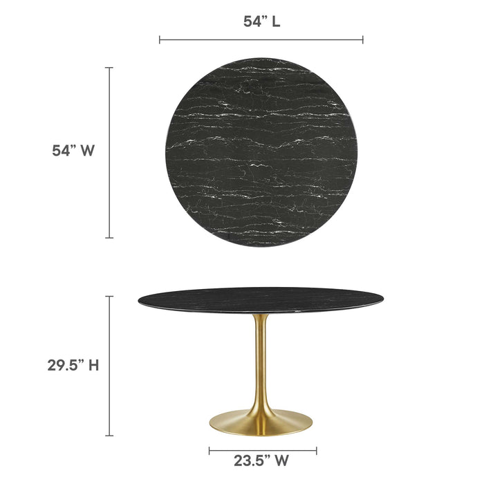 Lippa 54" Round Artificial Marble Dining Table