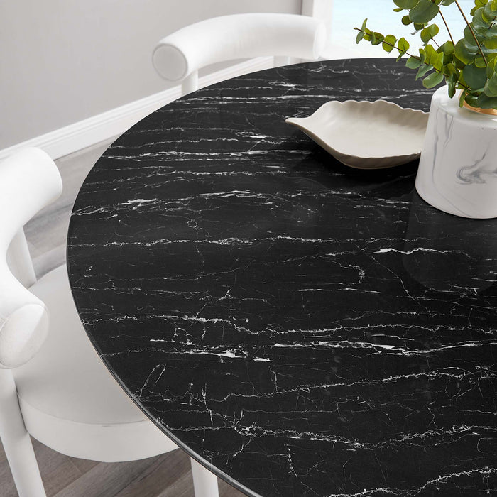 Lippa 60" Round Artificial Marble Dining Table