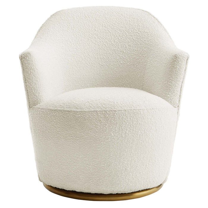 Nora Boucle Upholstered Swivel Chair