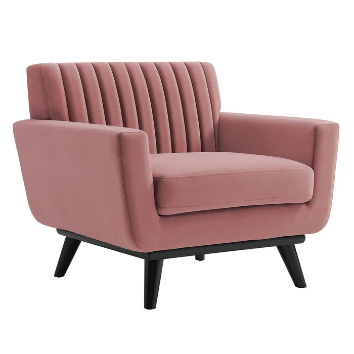 Engage Channel Tufted Performance Velvet Armchair