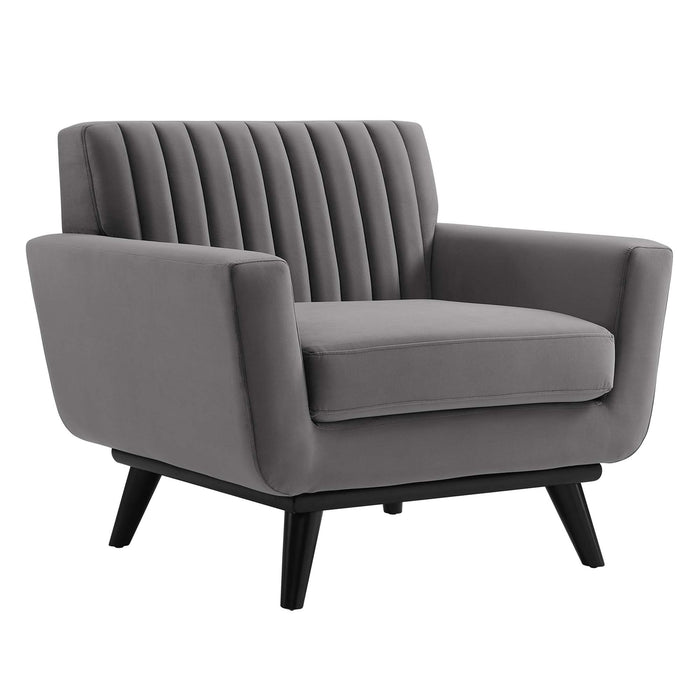 Engage Channel Tufted Performance Velvet Armchair