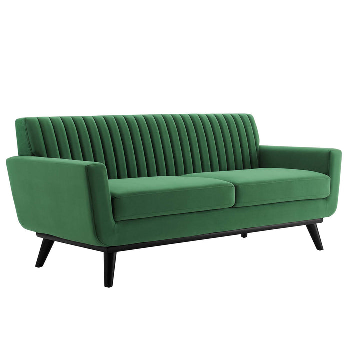 Engage Channel Tufted Performance Velvet Loveseat