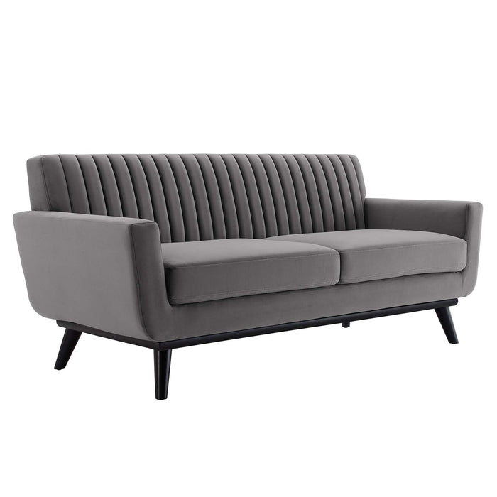 Engage Channel Tufted Performance Velvet Loveseat