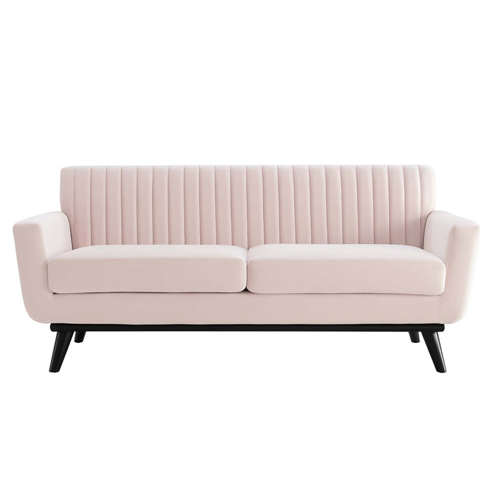 Engage Channel Tufted Performance Velvet Loveseat