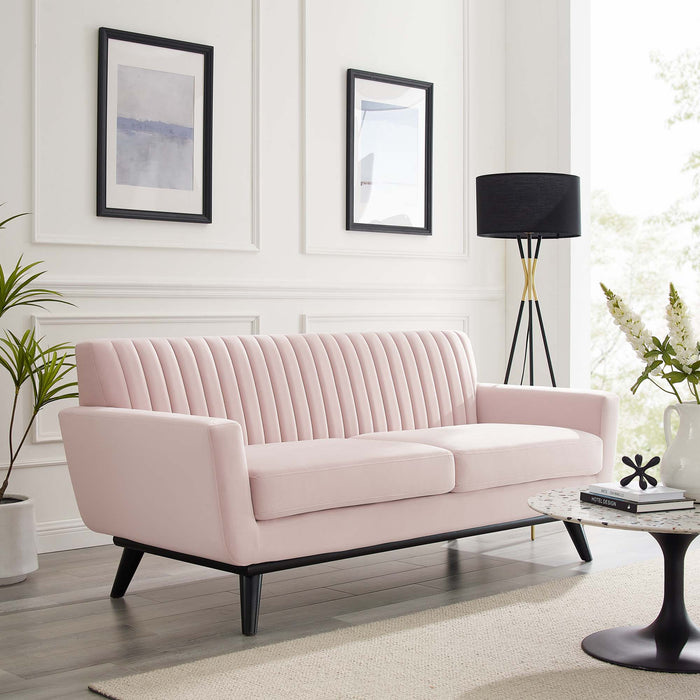 Engage Channel Tufted Performance Velvet Loveseat