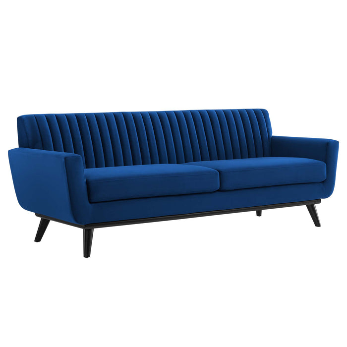 Engage Channel Tufted Performance Velvet Sofa