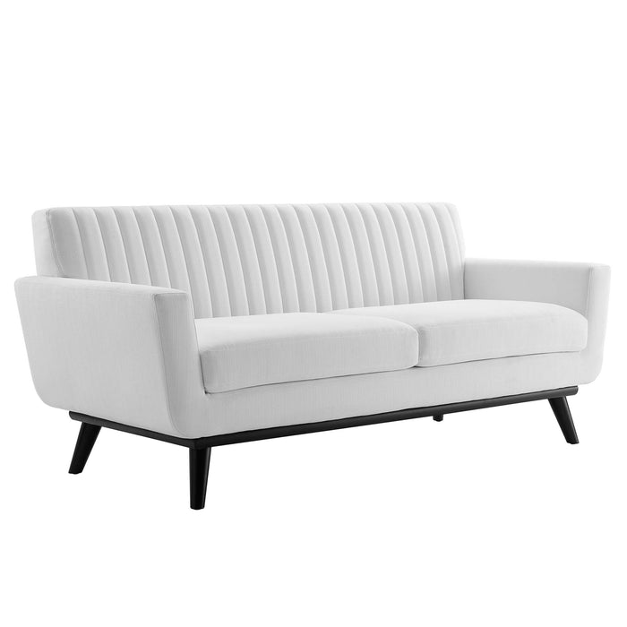 Engage Channel Tufted Fabric Loveseat