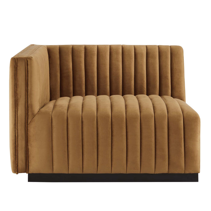 Conjure Channel Tufted Performance Velvet Left-Arm Chair