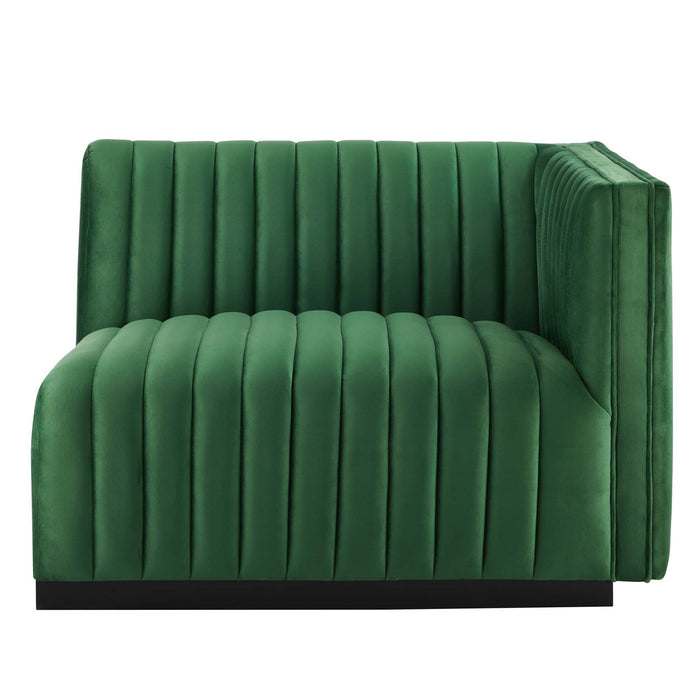 Conjure Channel Tufted Performance Velvet Right-Arm Chair