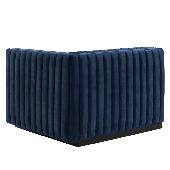 Conjure Channel Tufted Performance Velvet Right-Arm Chair