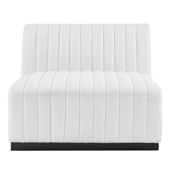 Conjure Channel Tufted Upholstered Fabric Armless Chair