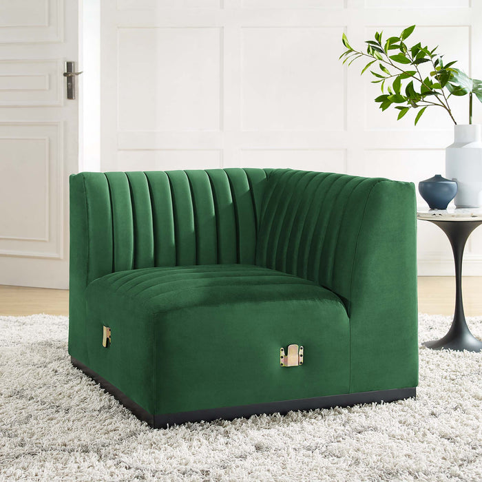 Conjure Channel Tufted Performance Velvet Left Corner Chair