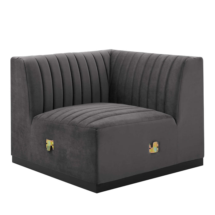 Conjure Channel Tufted Performance Velvet Left Corner Chair