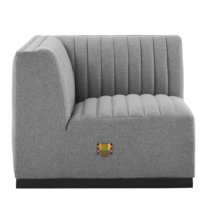 Conjure Channel Tufted Upholstered Fabric Left Corner Chair