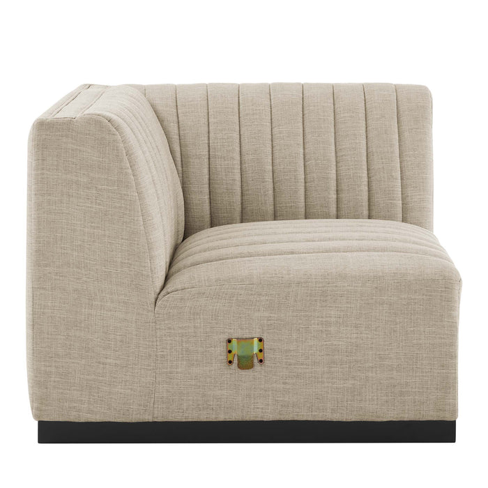 Conjure Channel Tufted Upholstered Fabric Right Corner Chair