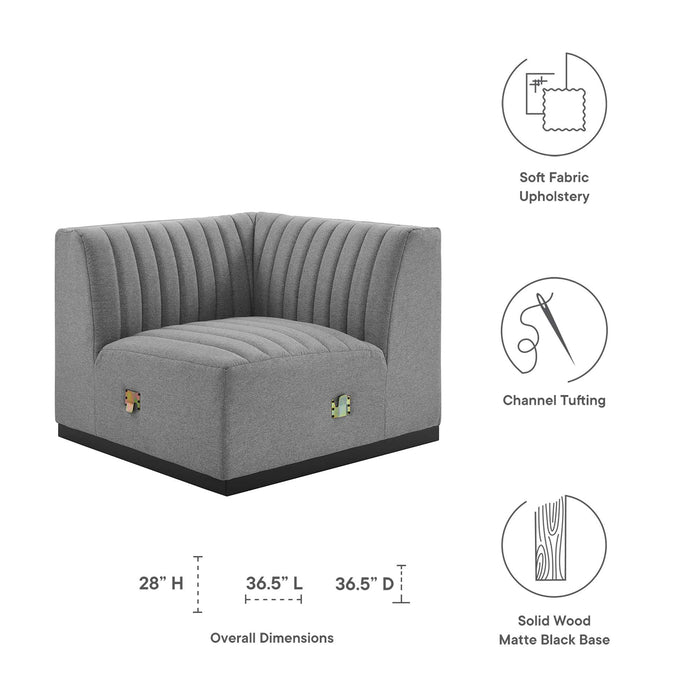 Conjure Channel Tufted Upholstered Fabric Right Corner Chair