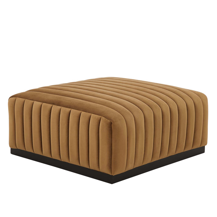 Conjure Channel Tufted Performance Velvet Ottoman