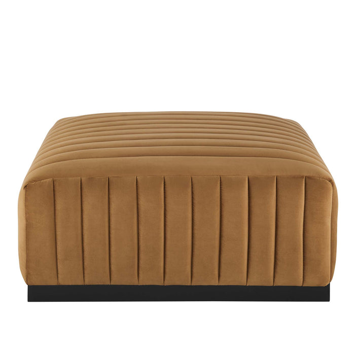 Conjure Channel Tufted Performance Velvet Ottoman