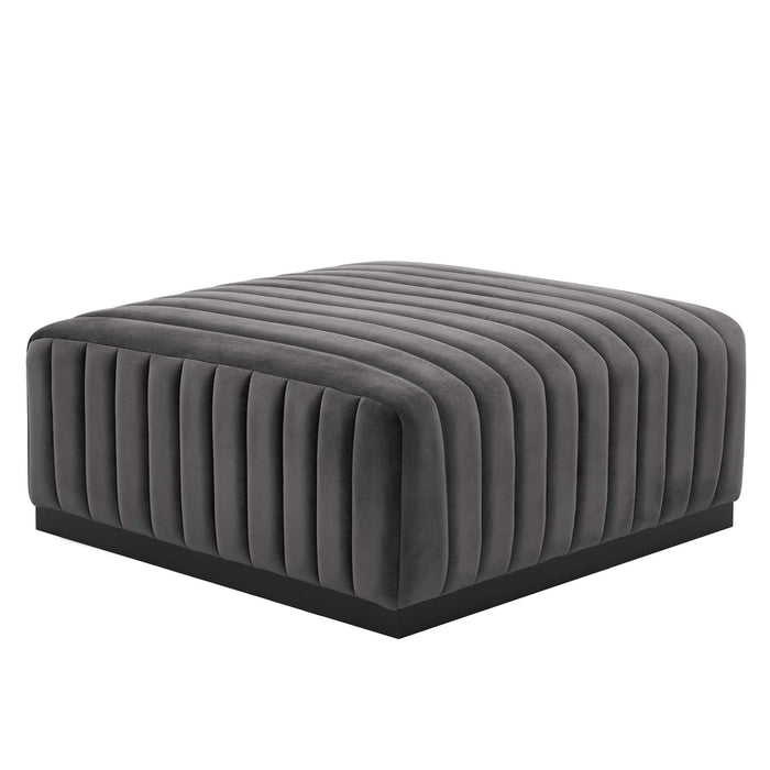 Conjure Channel Tufted Performance Velvet Ottoman