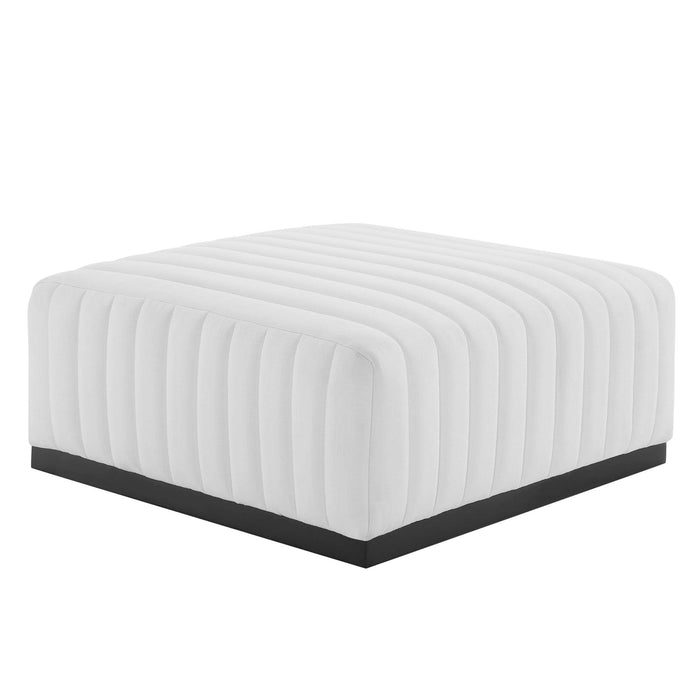 Conjure Channel Tufted Upholstered Fabric Ottoman