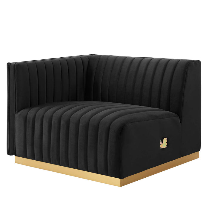 Conjure Channel Tufted Performance Velvet Left-Arm Chair