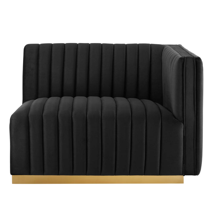 Conjure Channel Tufted Performance Velvet Right-Arm Chair