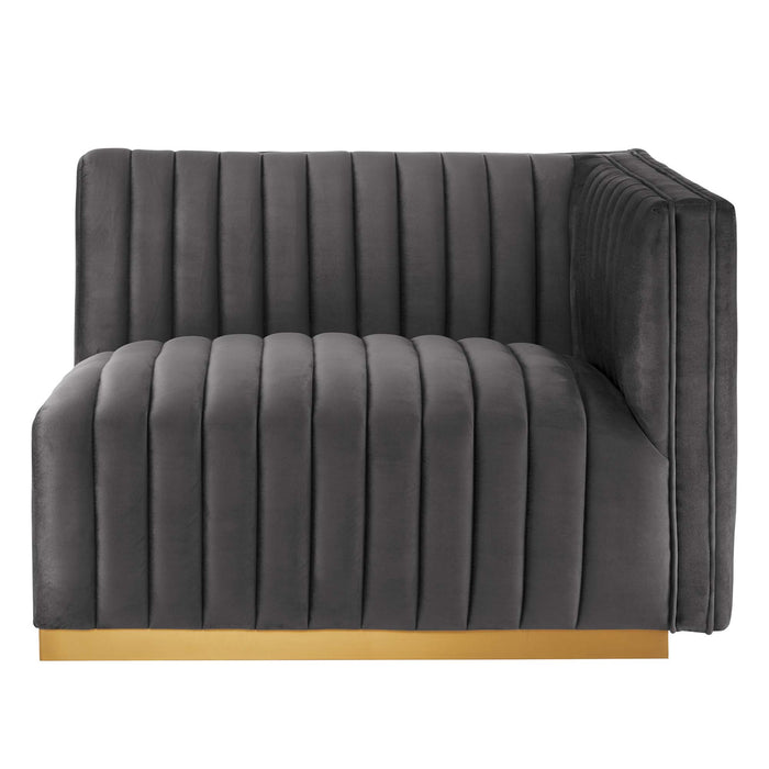 Conjure Channel Tufted Performance Velvet Right-Arm Chair