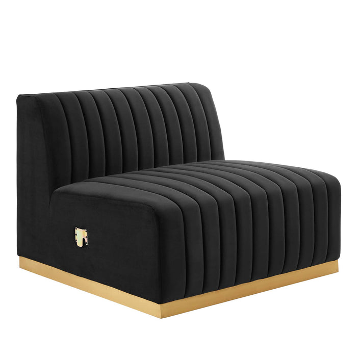 Conjure Channel Tufted Performance Velvet Armless Chair