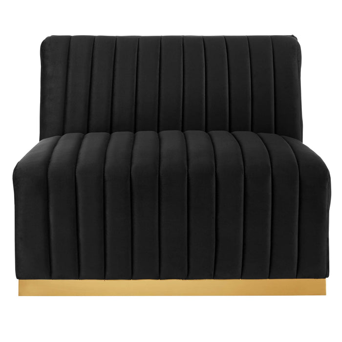 Conjure Channel Tufted Performance Velvet Armless Chair