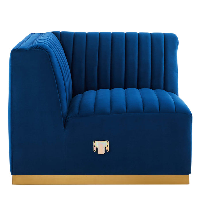 Conjure Channel Tufted Performance Velvet Left Corner Chair