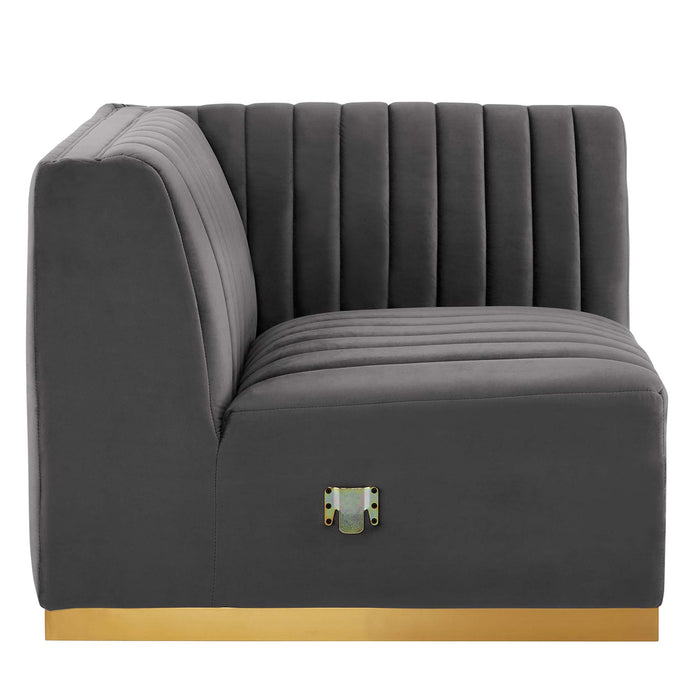 Conjure Channel Tufted Performance Velvet Right Corner Chair