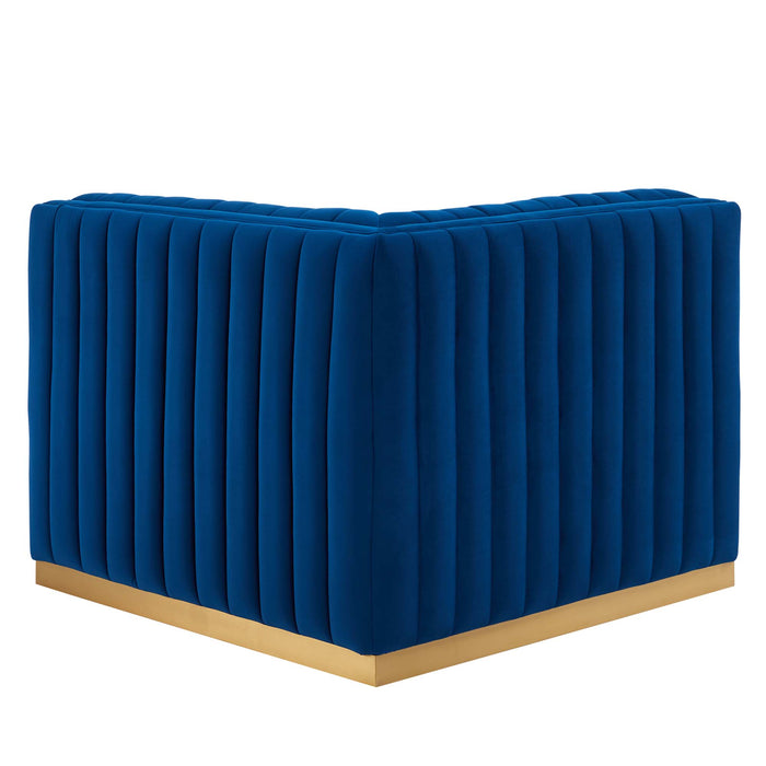 Conjure Channel Tufted Performance Velvet Right Corner Chair