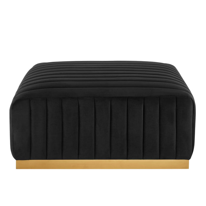 Conjure Channel Tufted Performance Velvet Ottoman