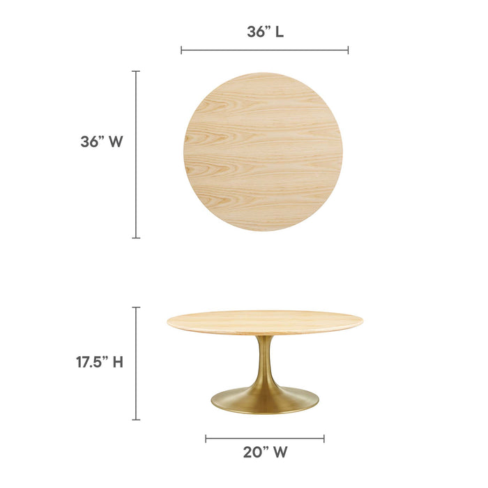 Lippa 36" Round Wood Grain Coffee Table